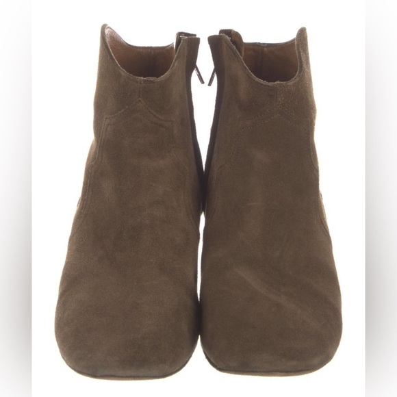 Isabel Marant Brown Dicker Suede Low Western Cowboy Boots sz 36.5 - Picture 7 of 9